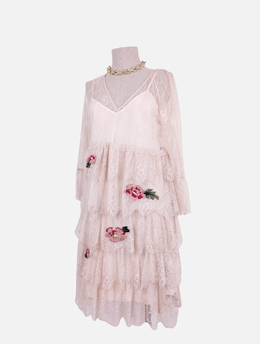 Vestido Twinset Encaje Ibicenco Romanántico