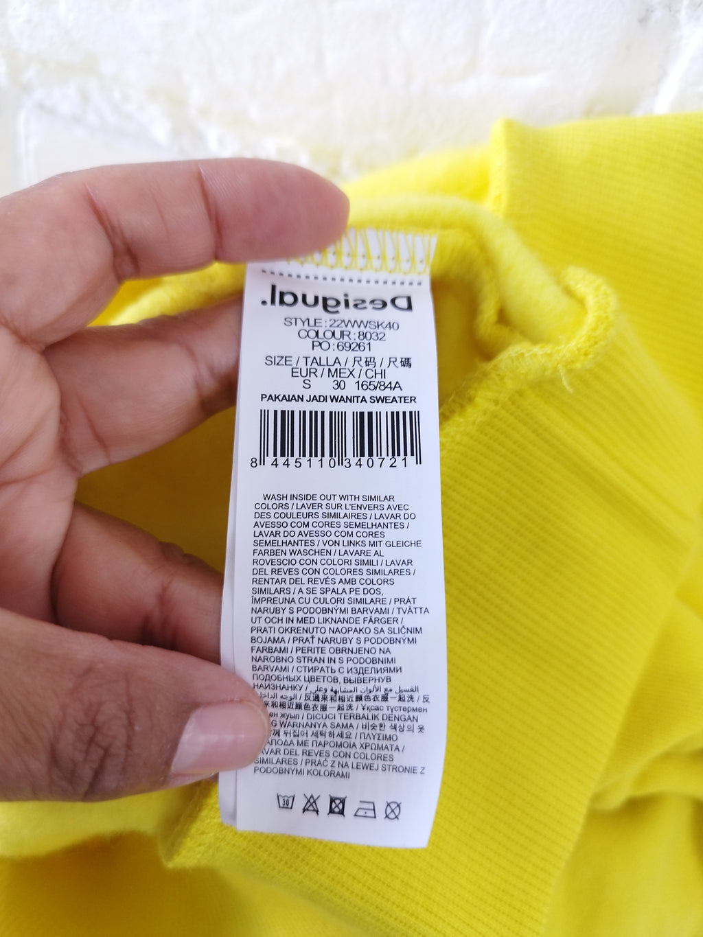 Sudadera DESIGUAL Amarilla 100 % Algodón