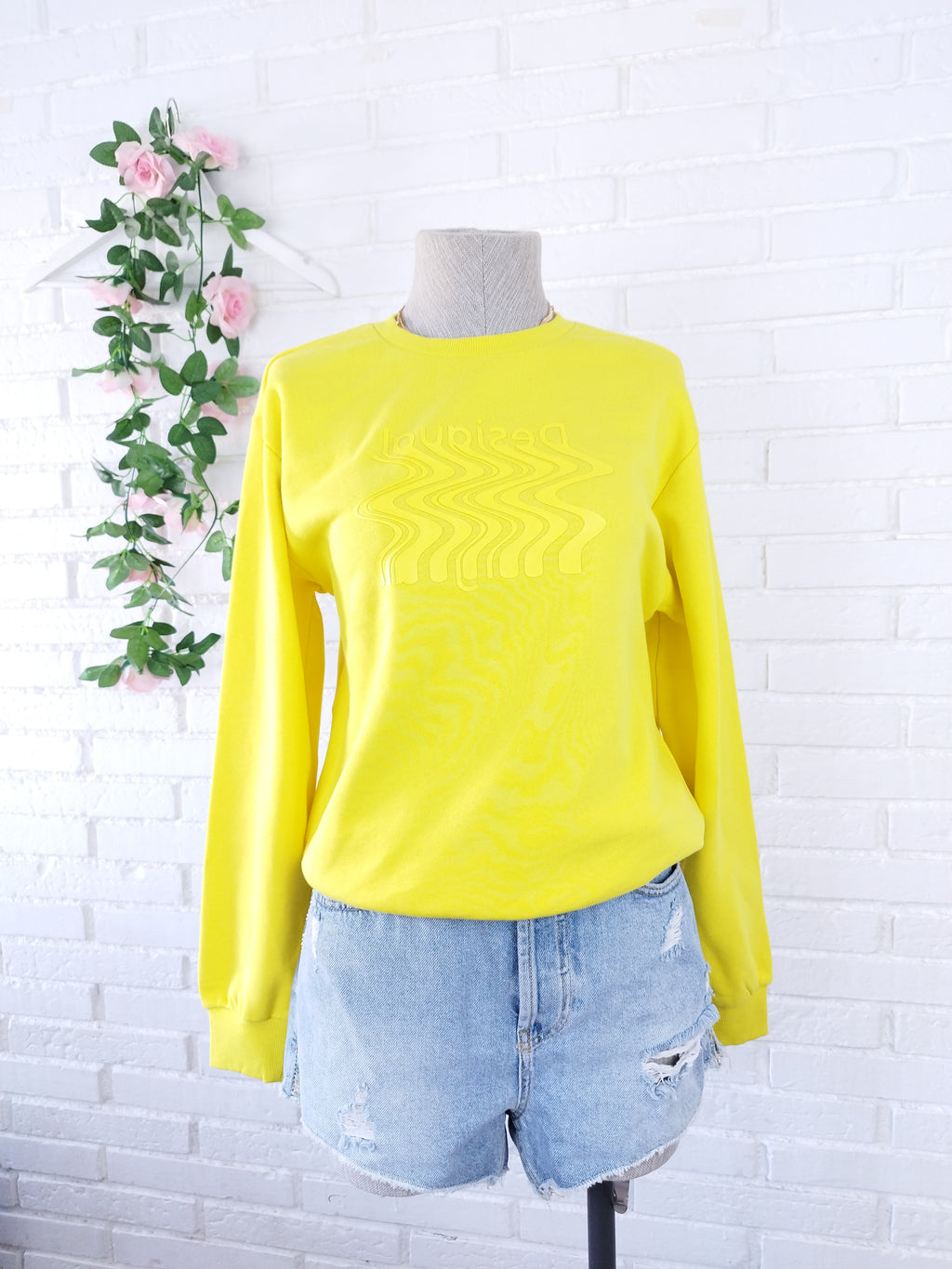 Sudadera DESIGUAL Amarilla 100 % Algodón