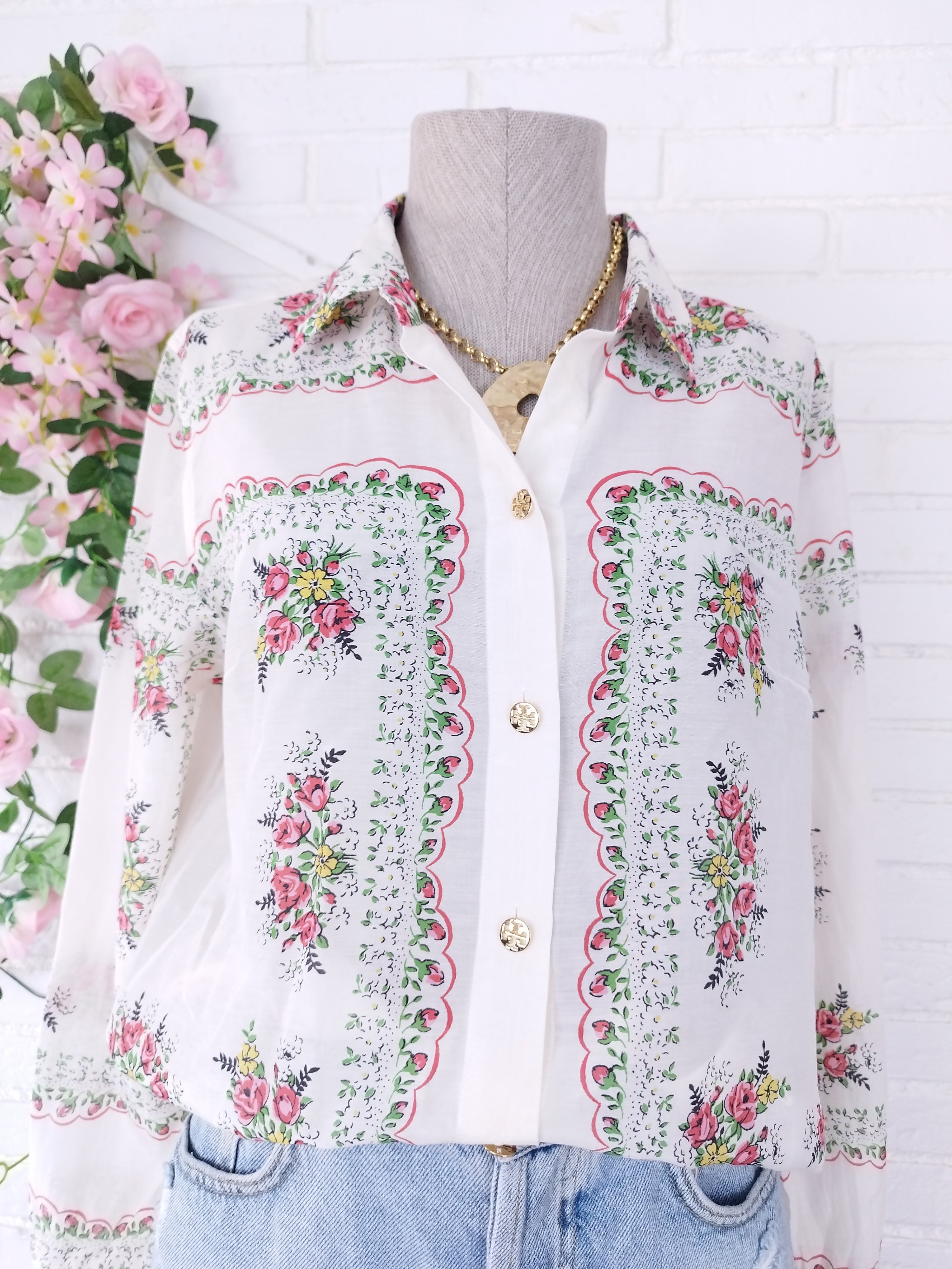 Blusa Larga TODY BURCH Floral Ligera