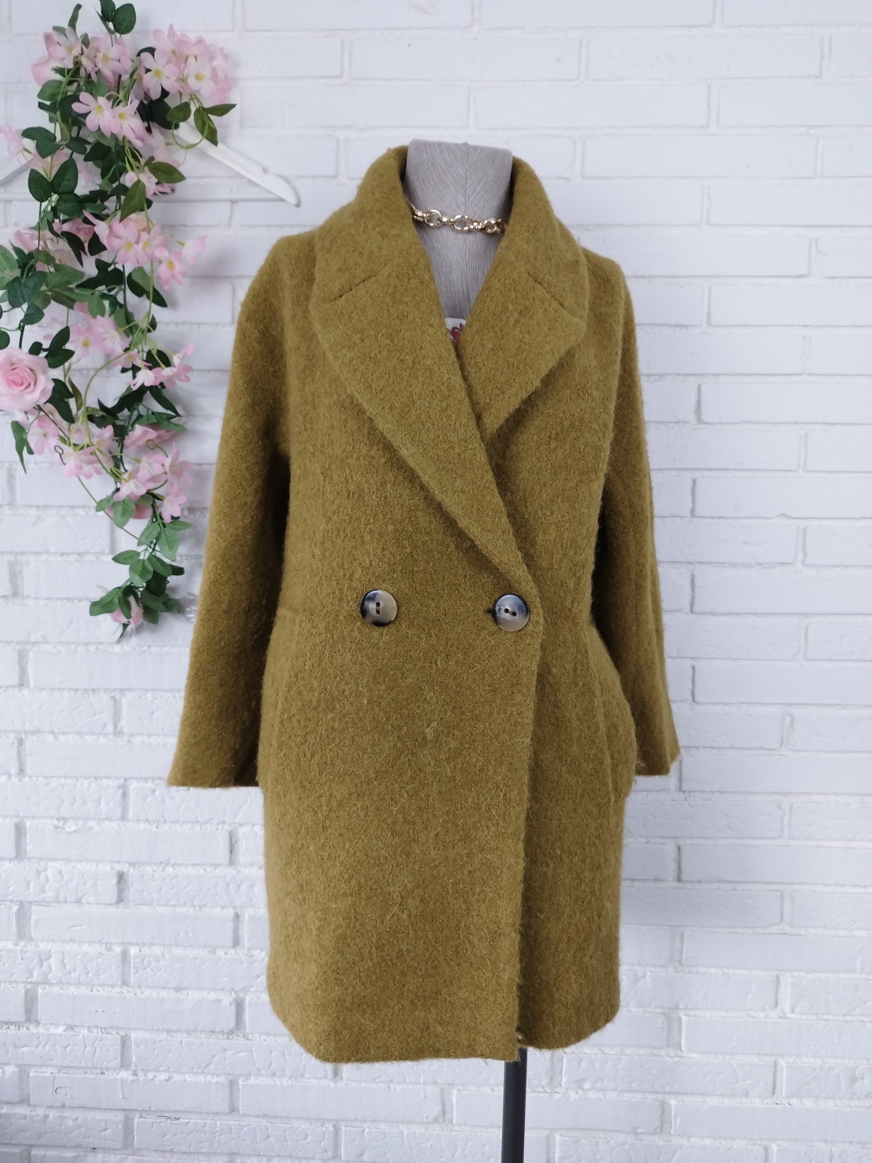 Abrigo MASSIMO DUTTI Grueso Alpaca Mohair Cruzado Oversize