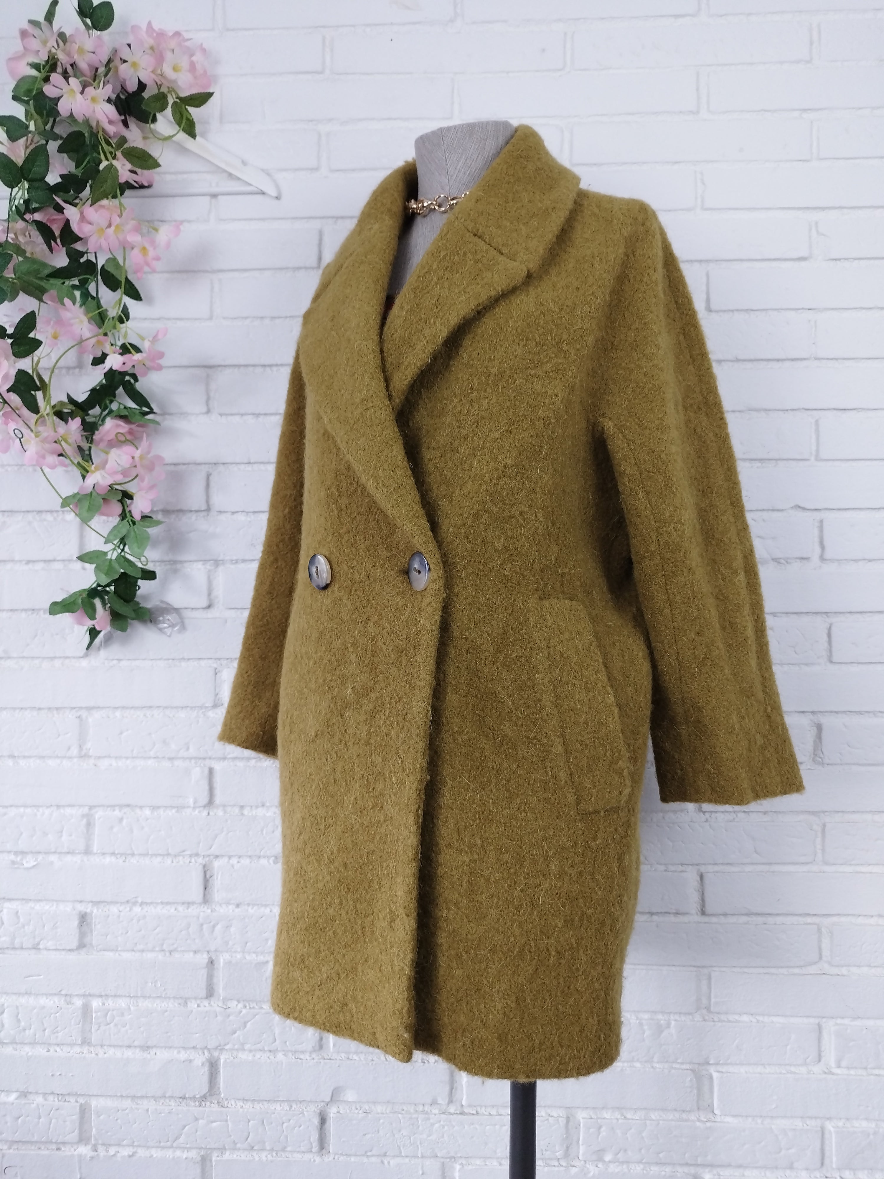 Abrigo MASSIMO DUTTI Grueso Alpaca Mohair Cruzado Oversize