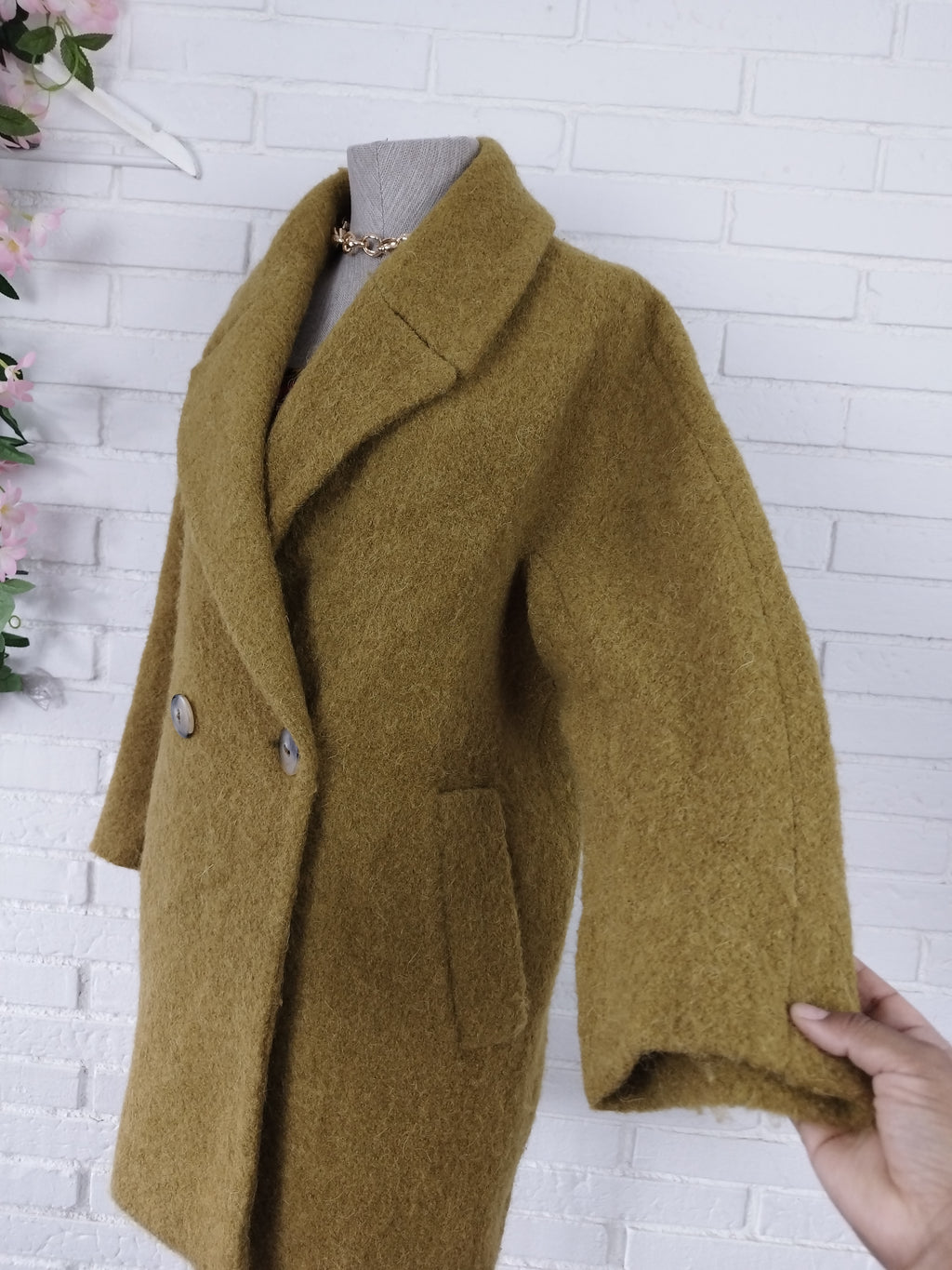 Abrigo MASSIMO DUTTI Grueso Alpaca Mohair  cruzado Oversize