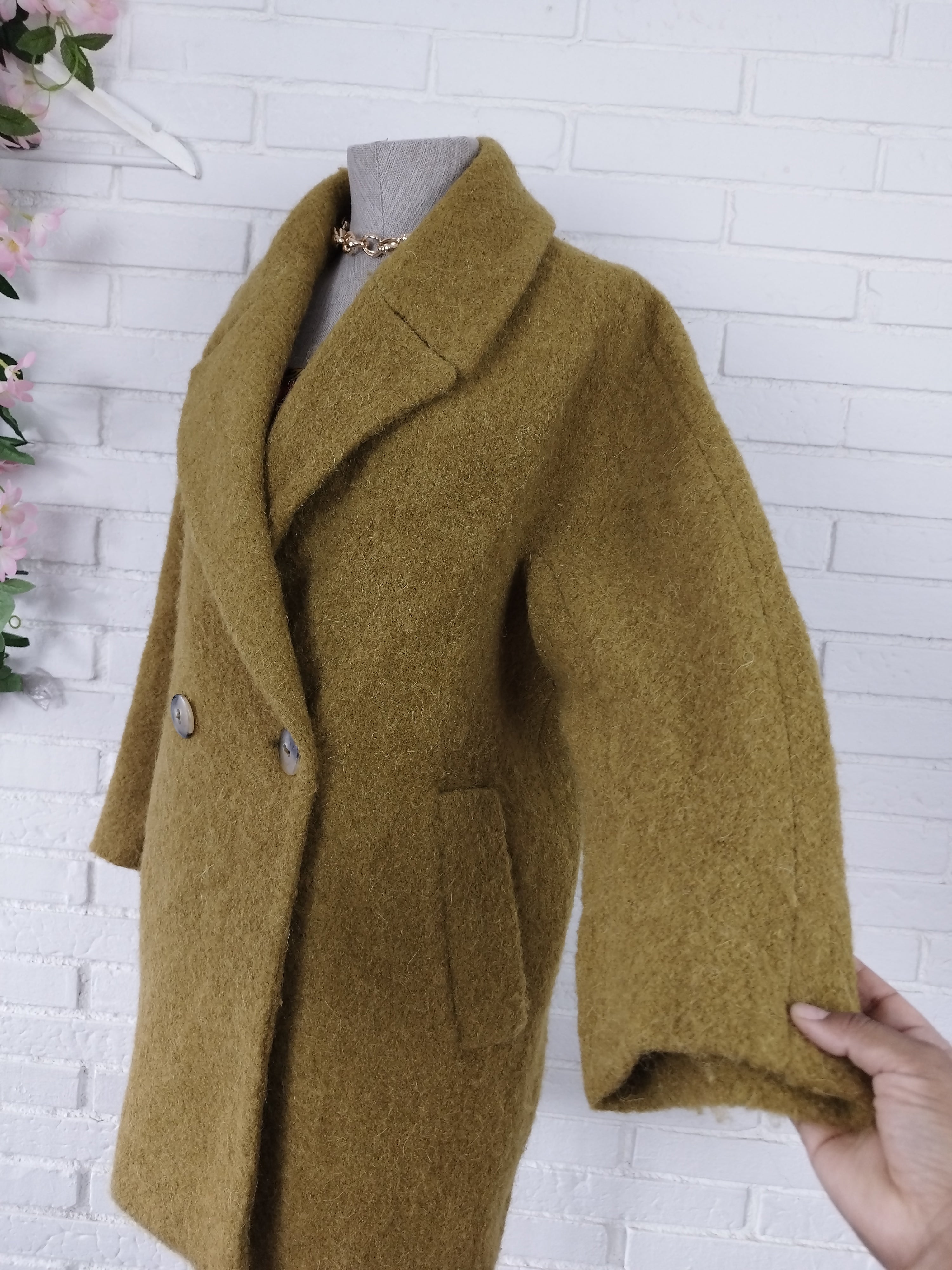 Abrigo MASSIMO DUTTI Grueso Alpaca Mohair Cruzado Oversize