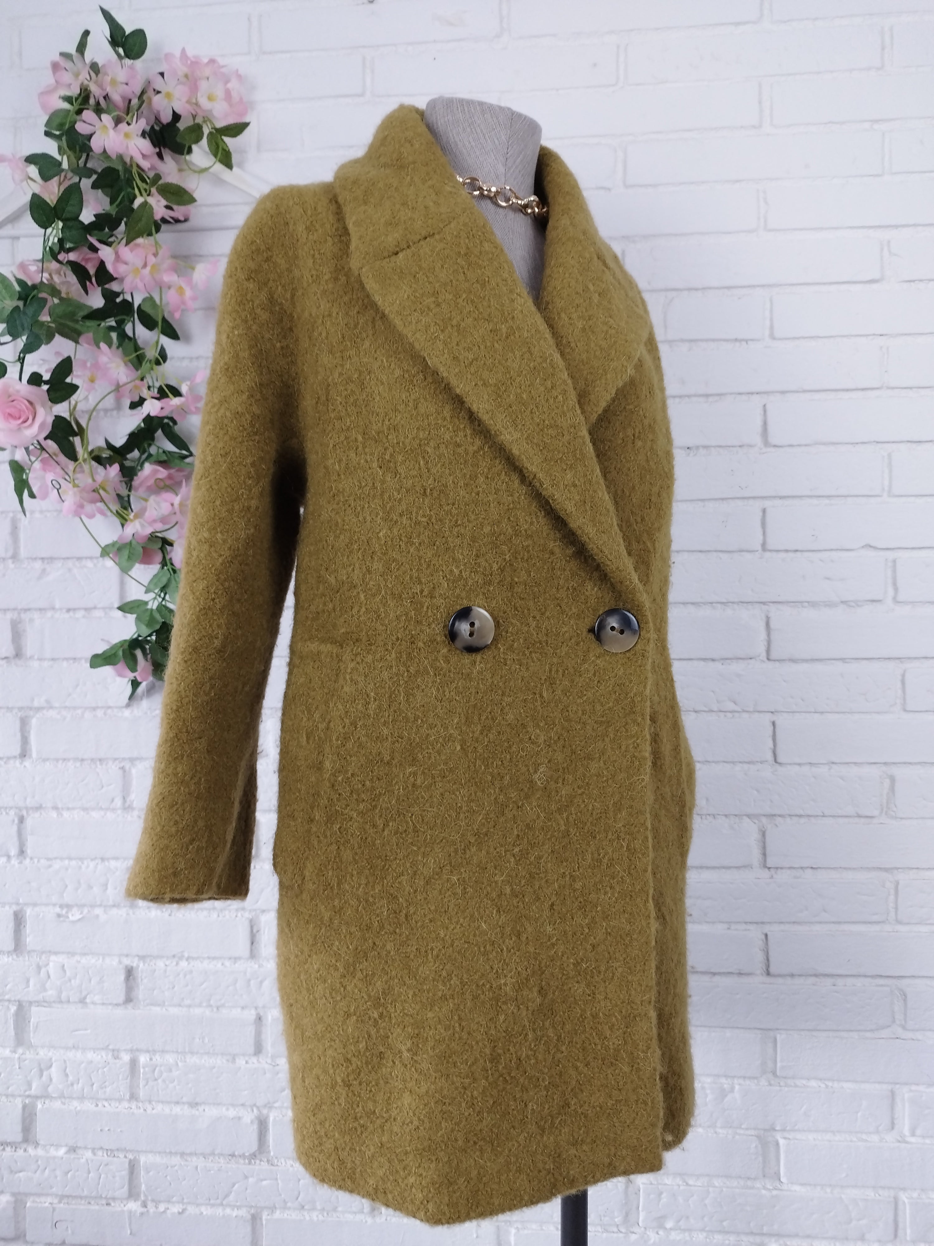 Abrigo MASSIMO DUTTI Grueso Alpaca Mohair Cruzado Oversize