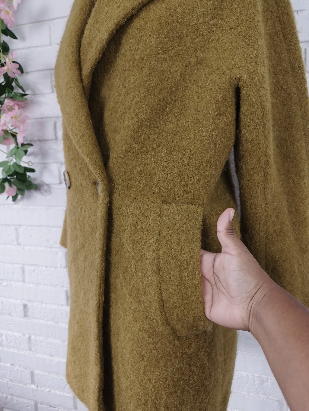 Abrigo MASSIMO DUTTI Grueso Alpaca Mohair  cruzado Oversize