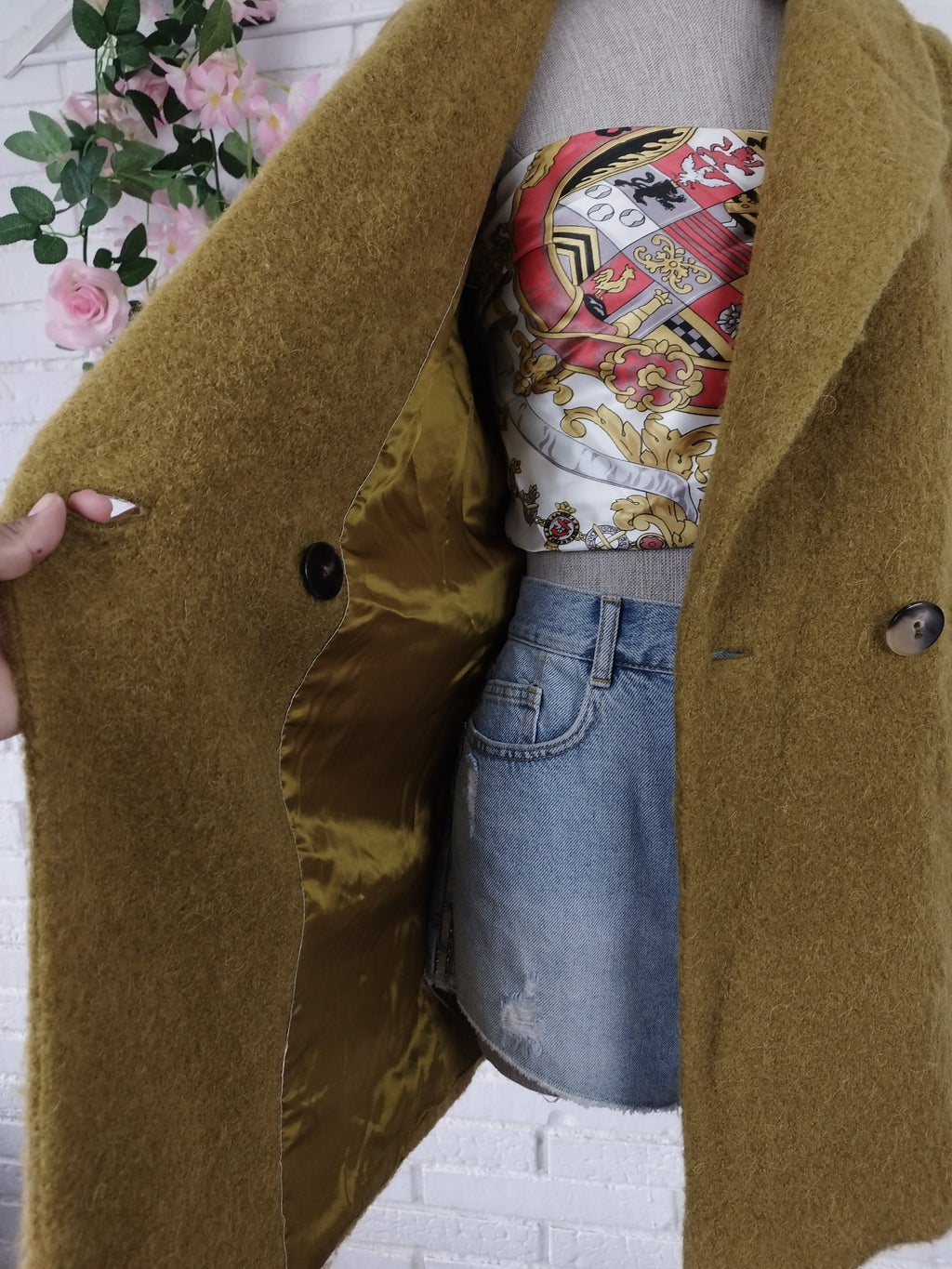 Abrigo MASSIMO DUTTI Grueso Alpaca Mohair  cruzado Oversize