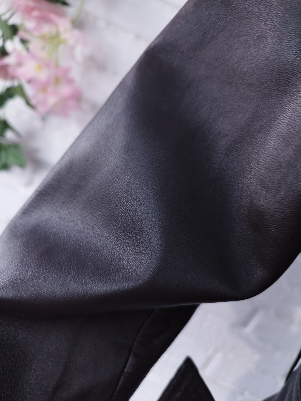 Vintage 90s Leather Jacket — Brown Moto Street Style