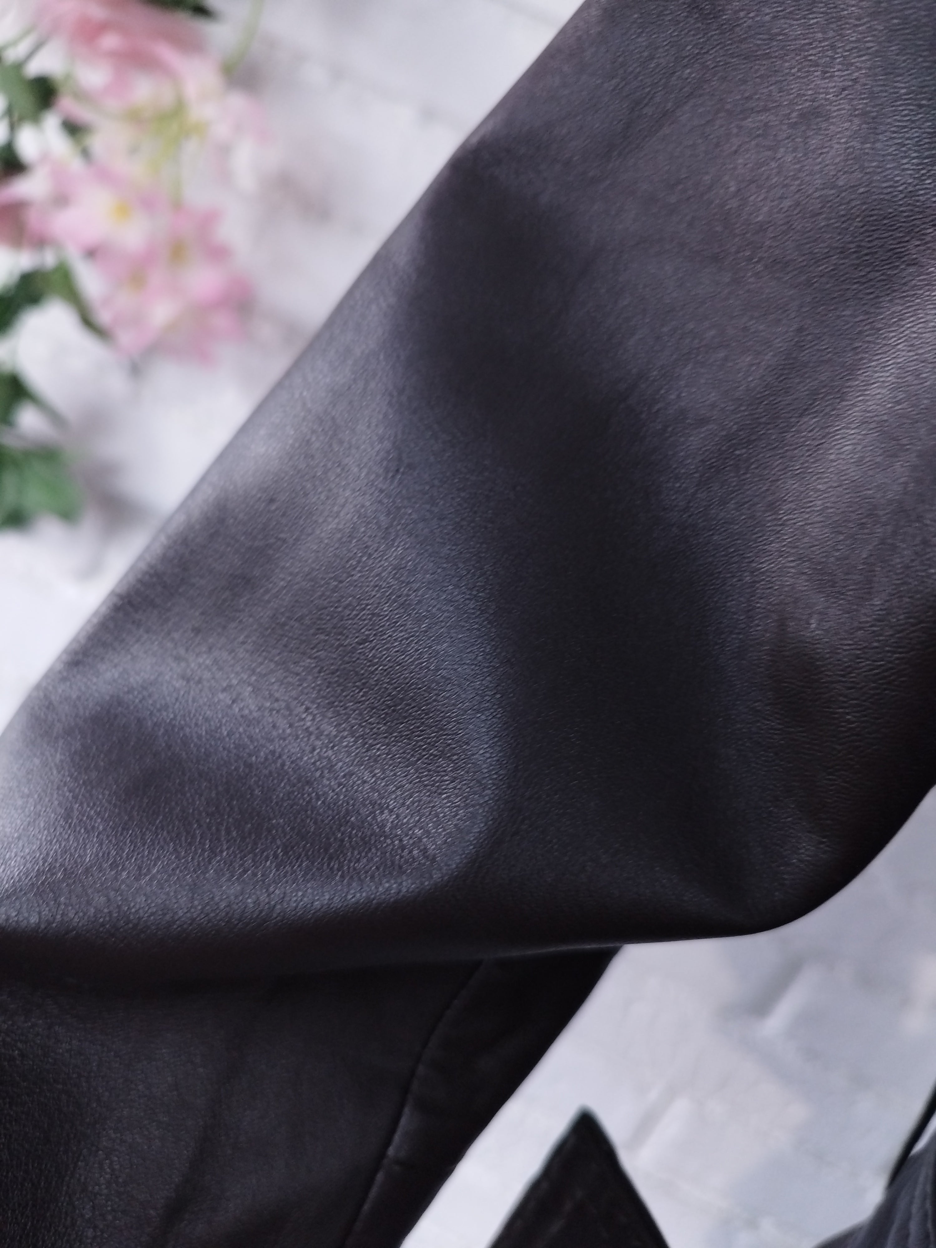 Vintage 90s Leather Jacket — Brown Moto Street Style