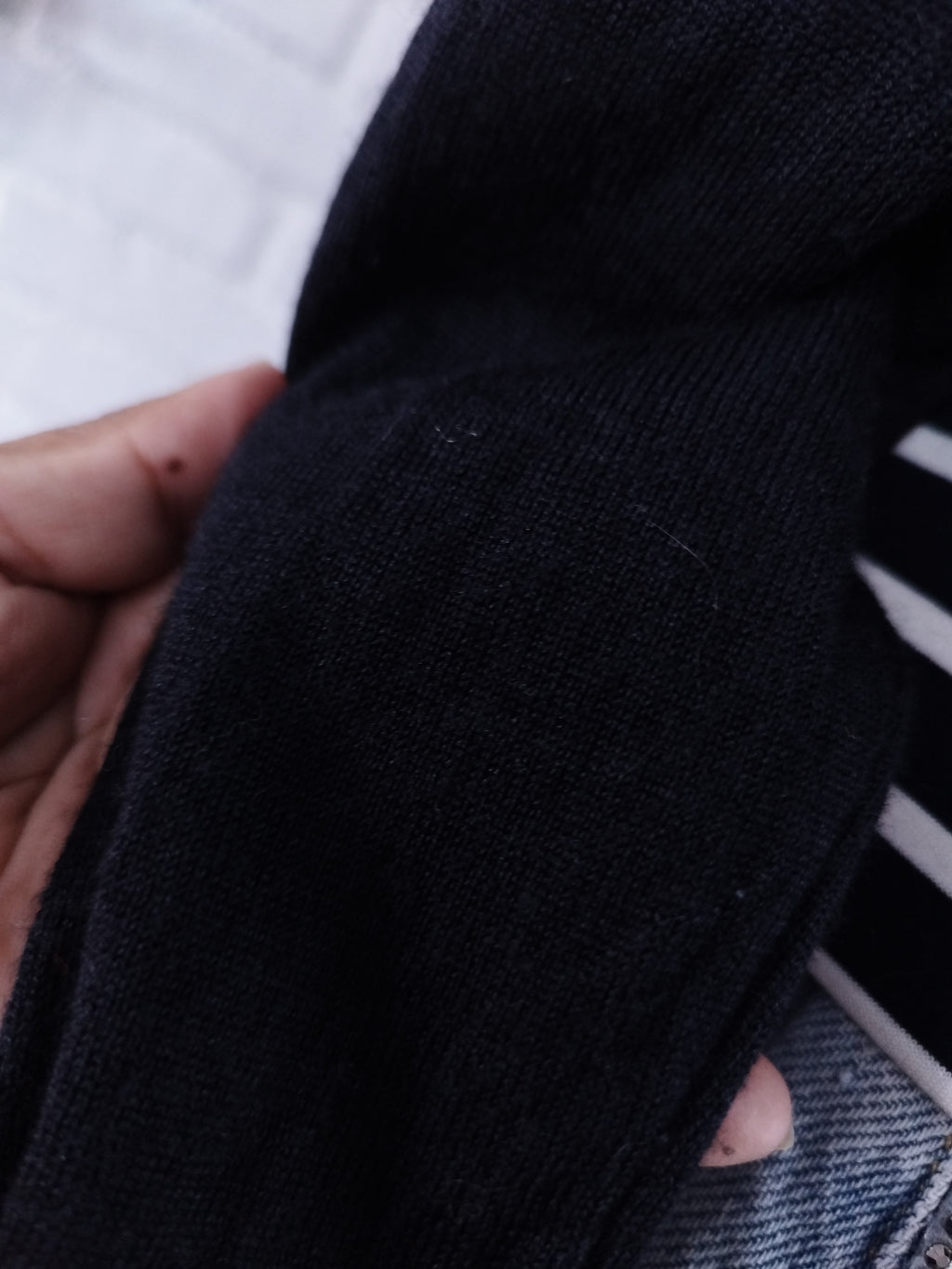 Christian Dior Blazer – Klassischer Schnitt, gestreifte Vorderseite, Baumwoll-Woll-Seide-Mischgewebe