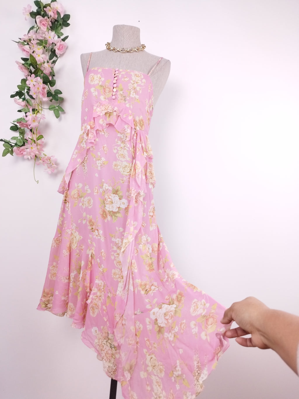 Vestido ZARA Lencero Volantes Espalda Descubierta