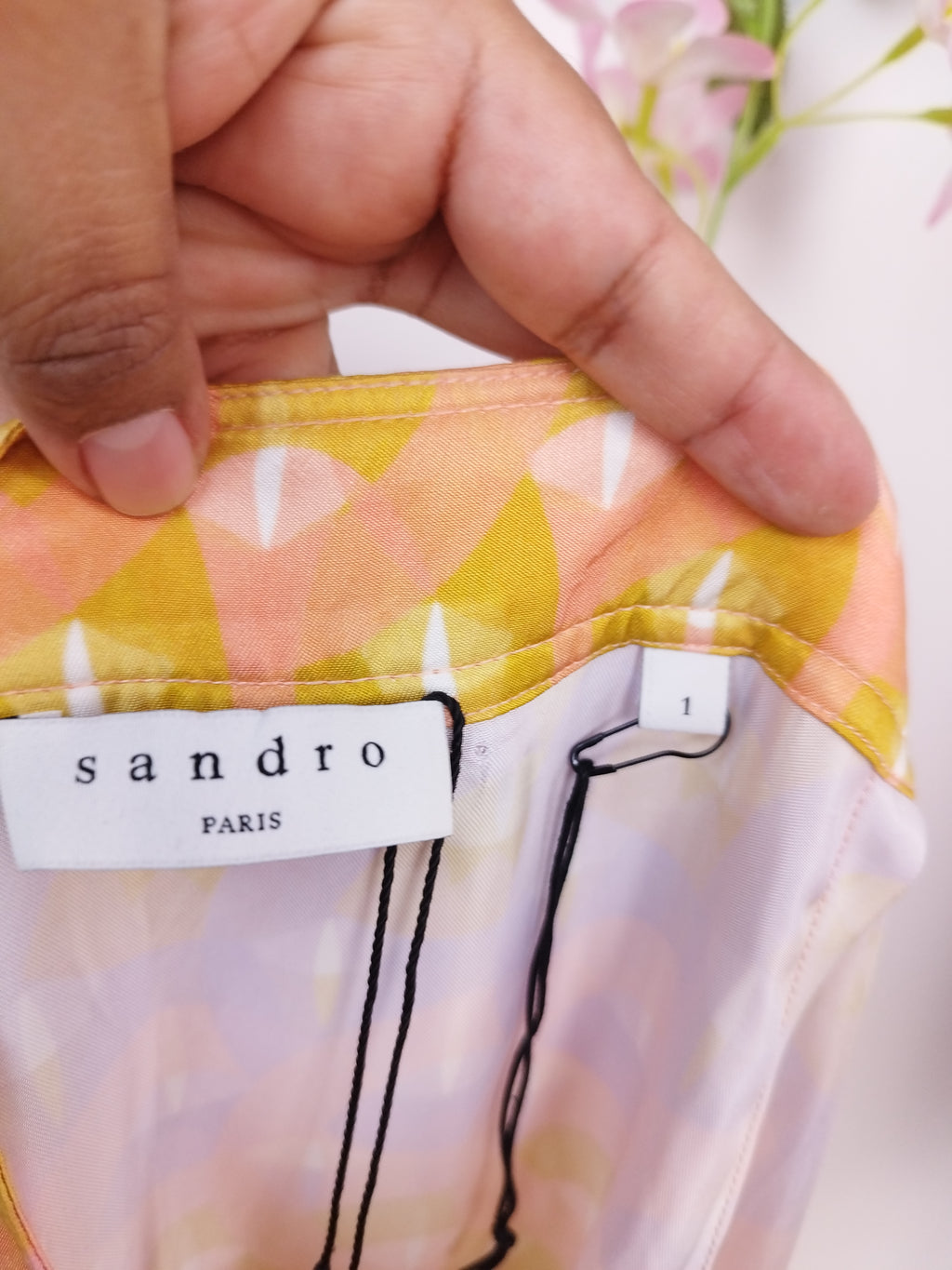 Falda SANDRO Midi Satinada Ibicenco