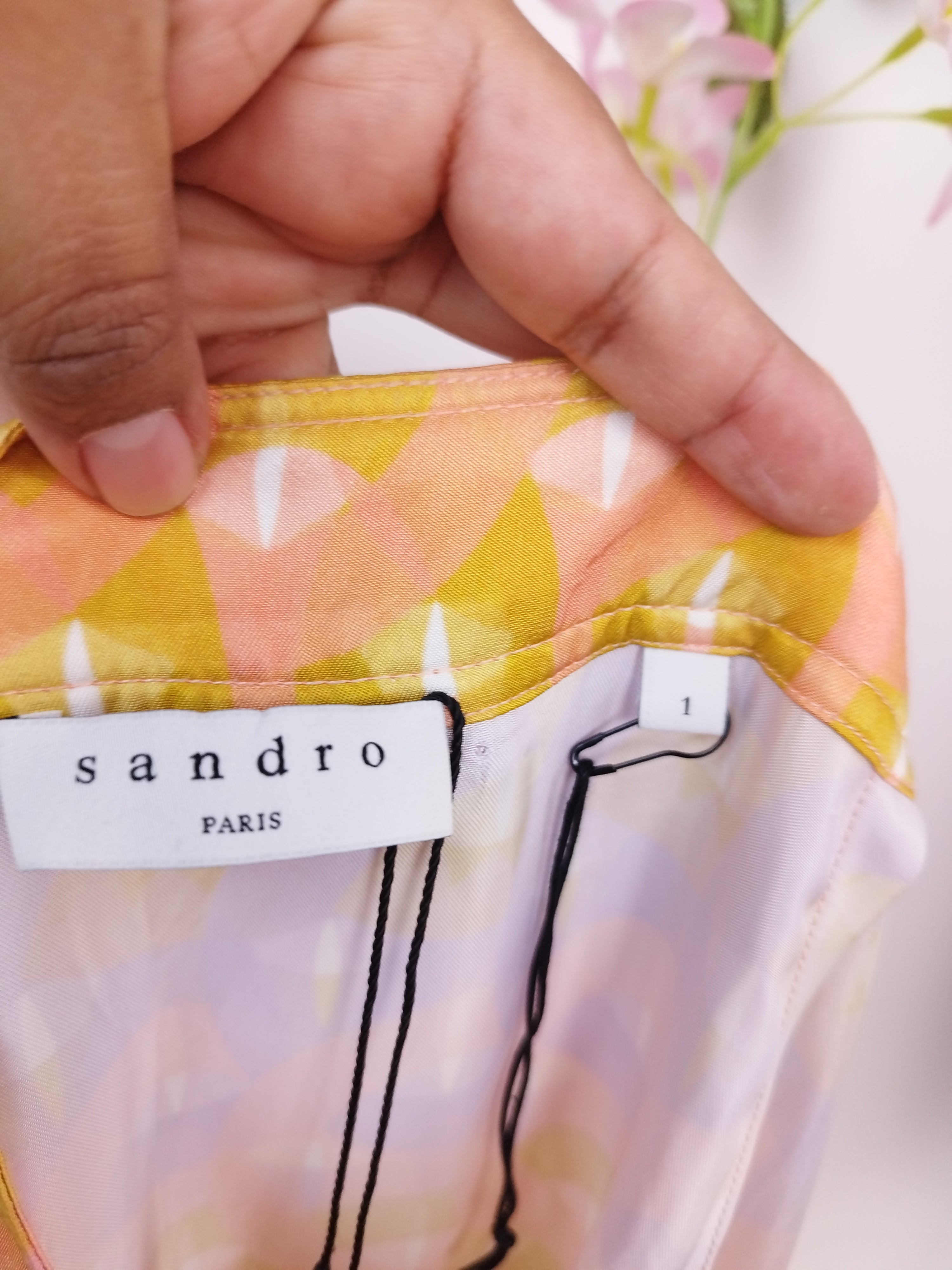 Falda SANDRO Midi Satinada Ibicenco