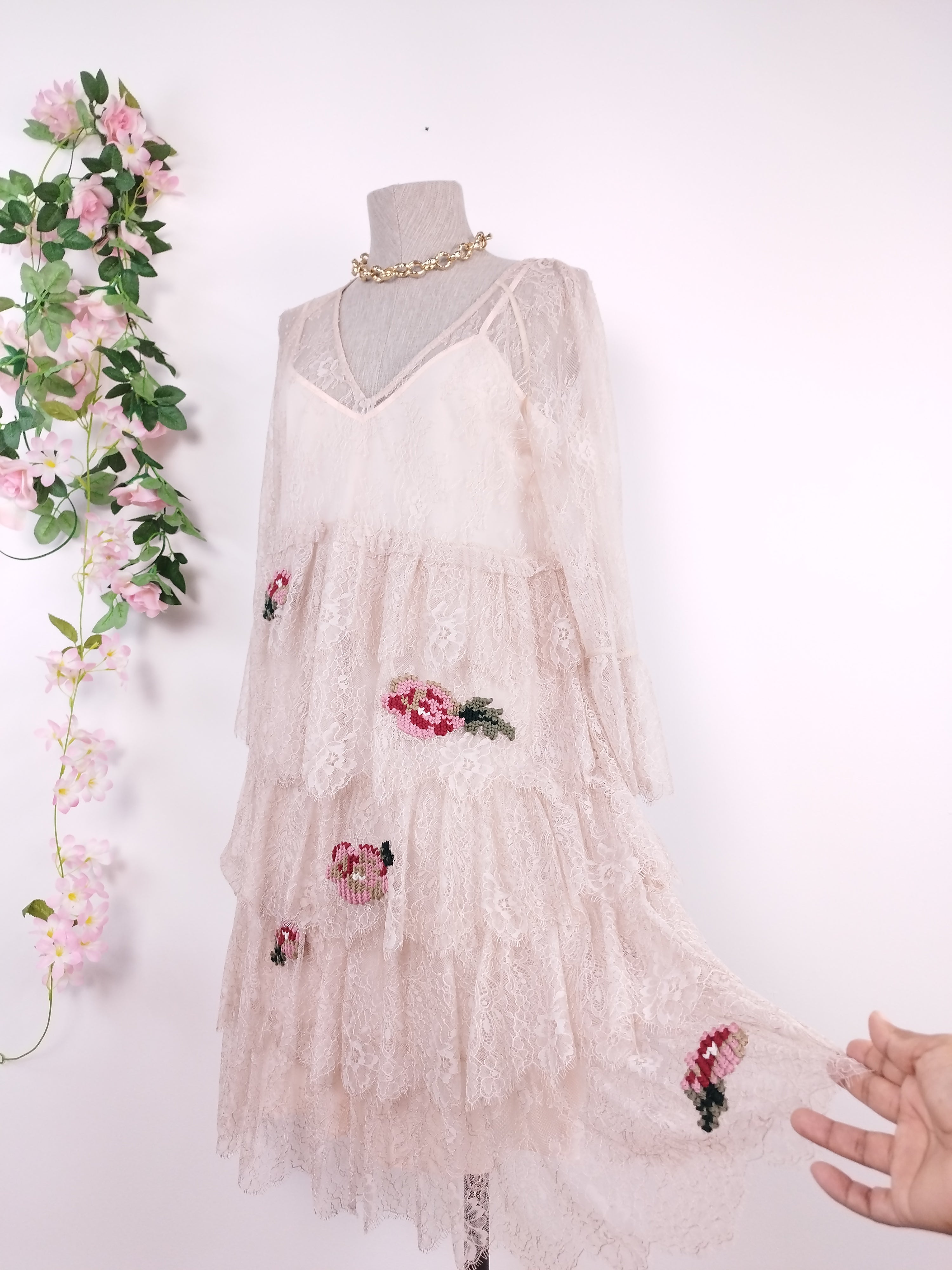 Vestido Twinset Encaje Ibicenco Romanántico