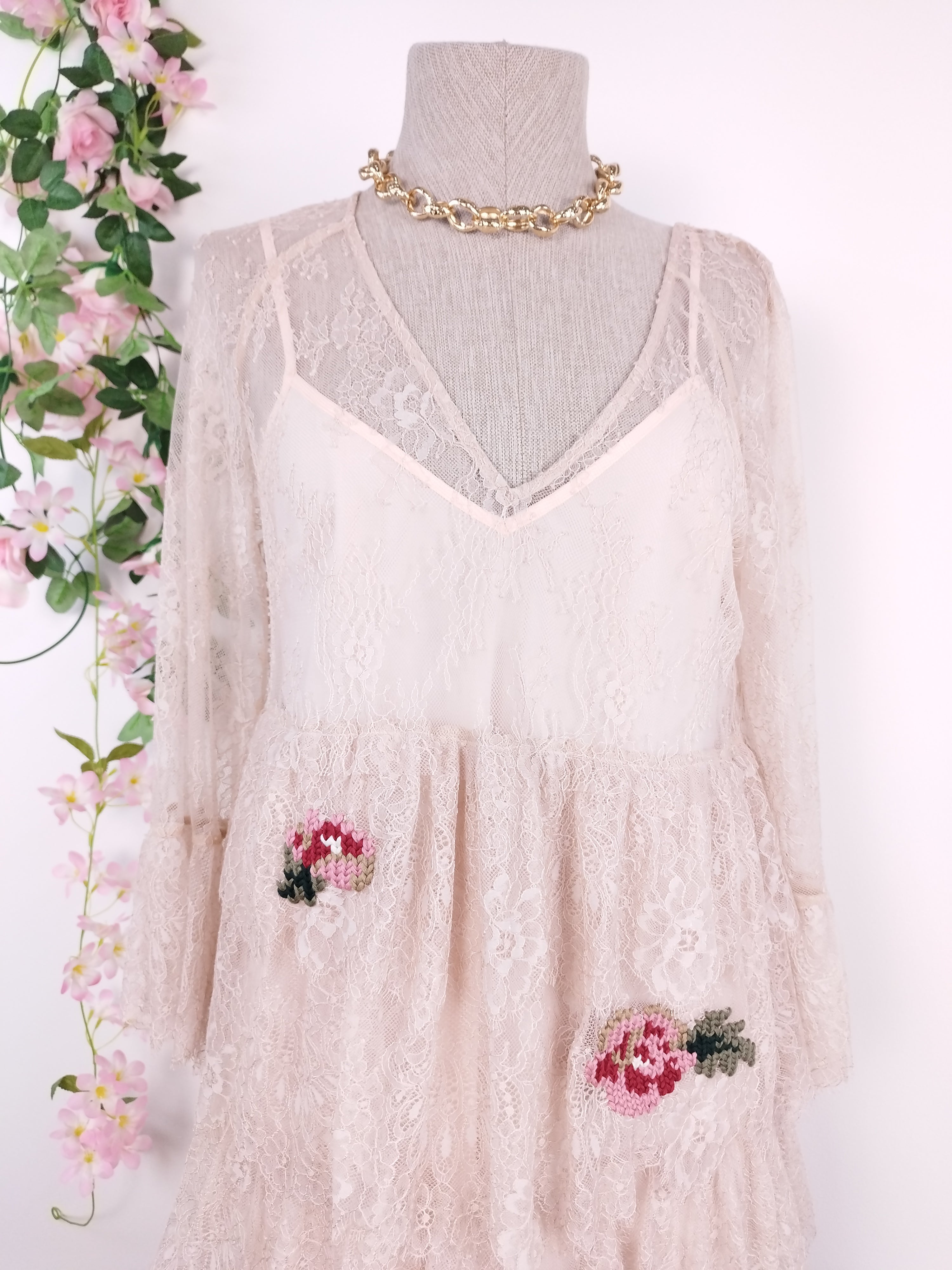 Vestido Twinset Encaje Ibicenco Romanántico