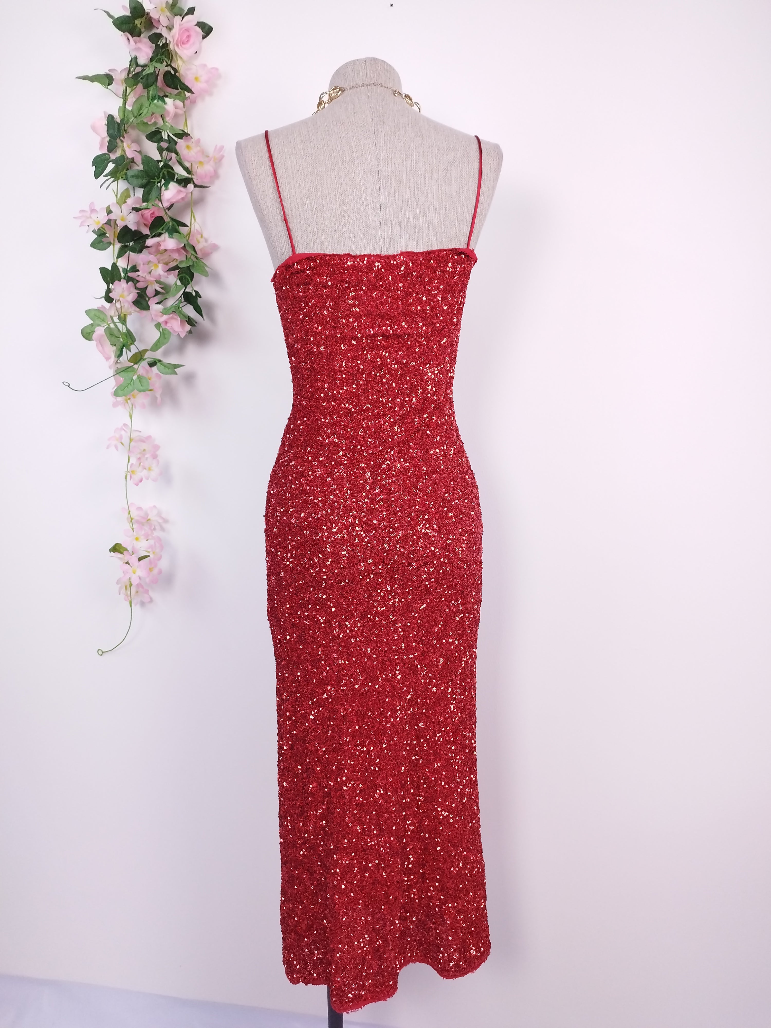 Vestido ZARA Midi Fiesta Lencero Lentejuelas