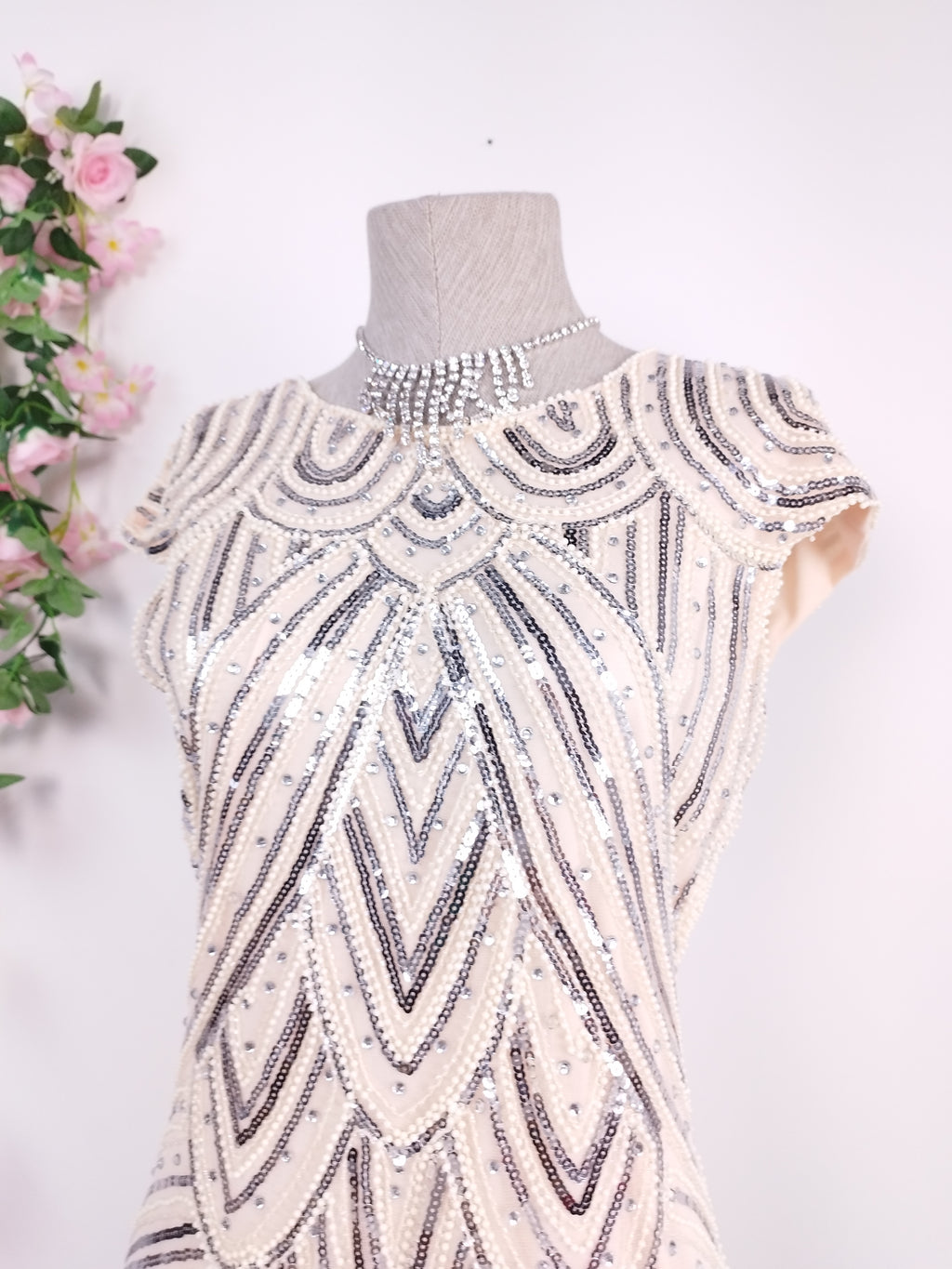 Vestido PRETTYGUIDE Fiesta Lentejuelas Flecos Retro-Stil