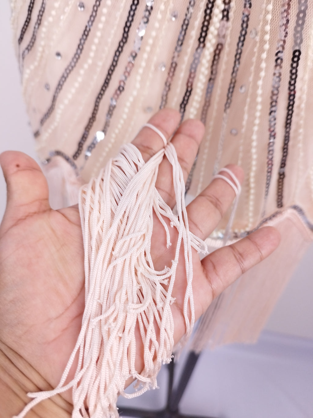 Vestido PRETTYGUIDE Fiesta Lentejuelas Flecos Retro-Stil