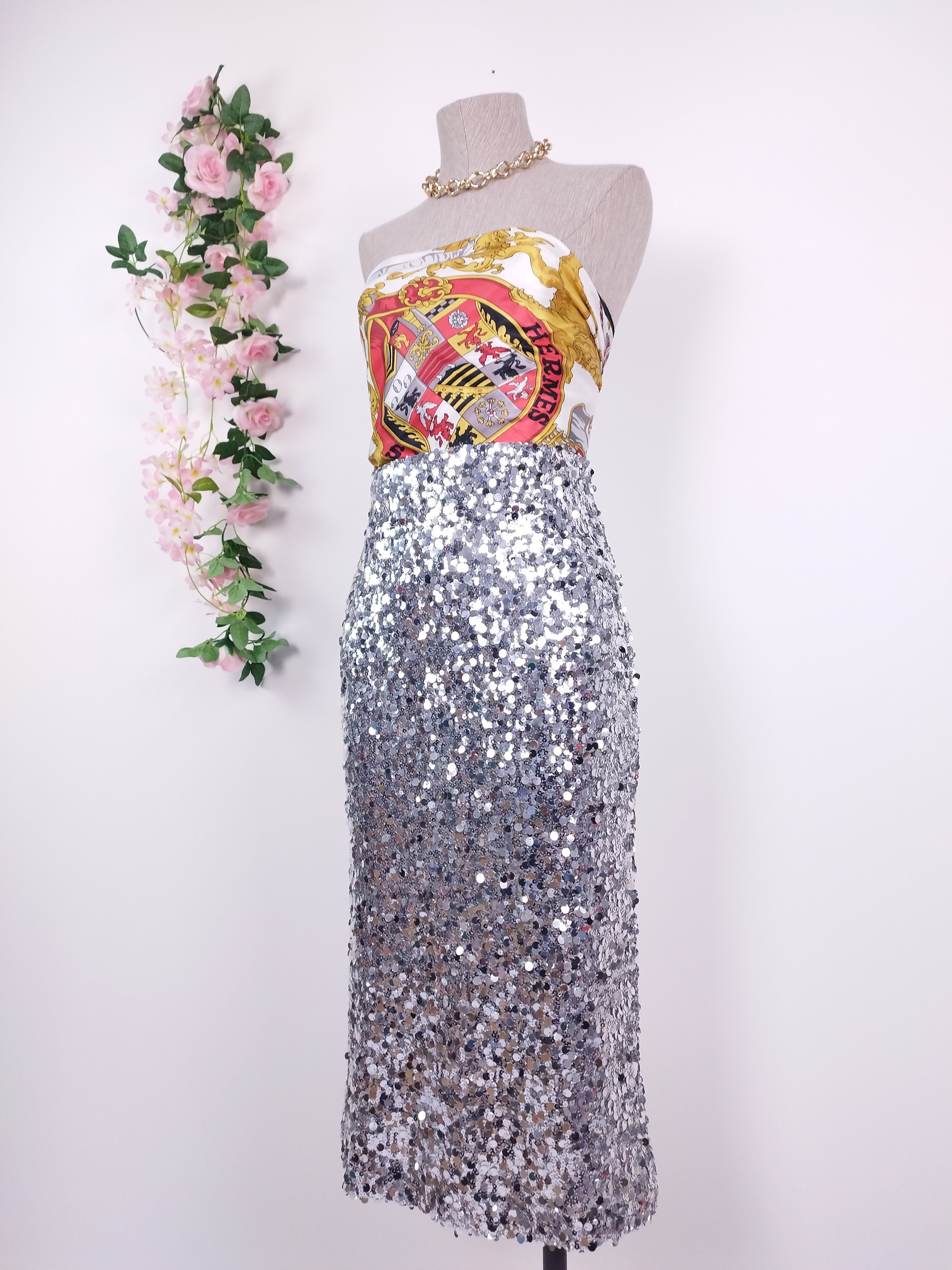 Falda MANGO Midi lentejuelas Fiesta