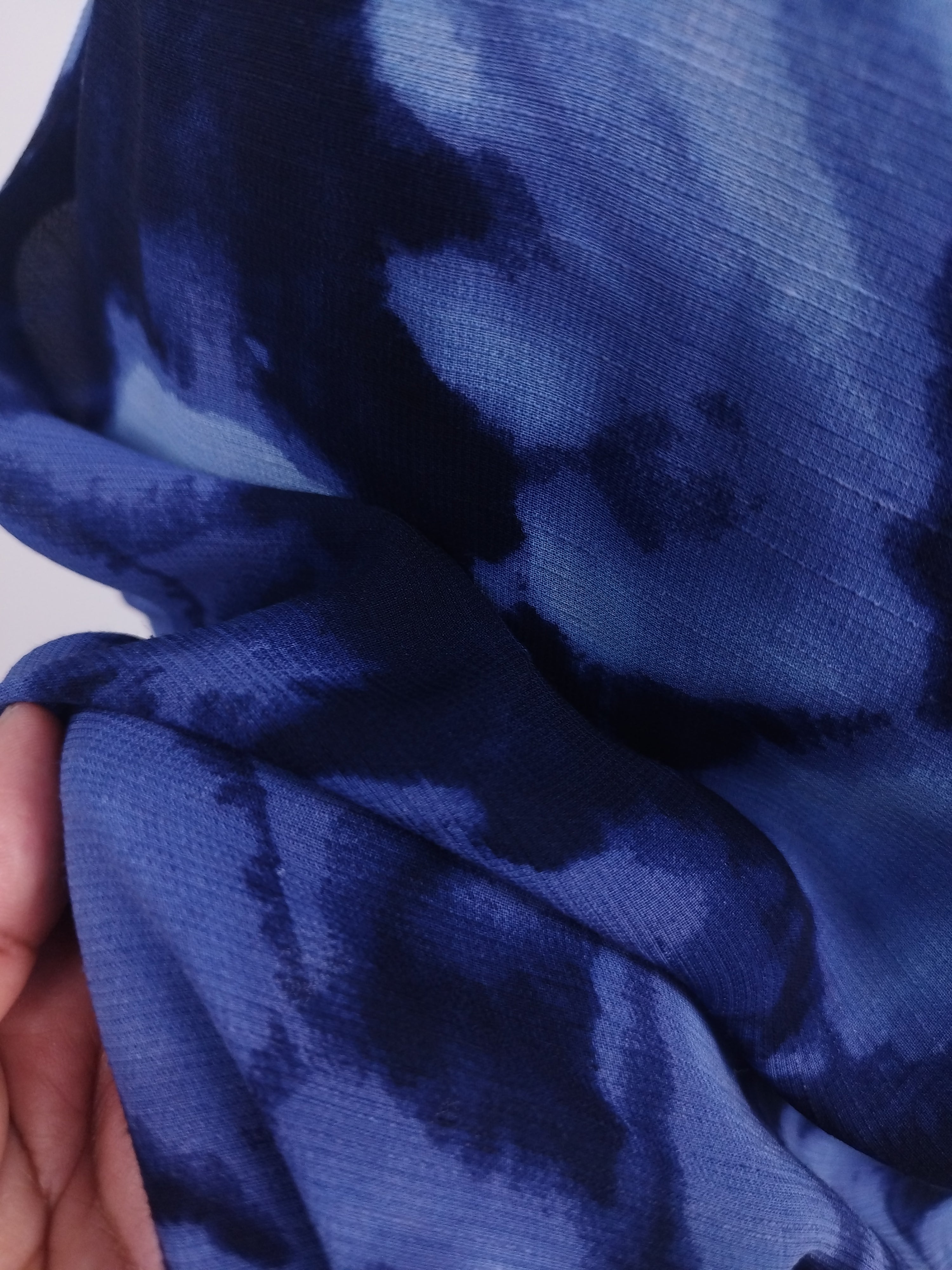 Vintage 90s Maxi Dress — Blue Tie Dye Straight Casual Look Upgrade