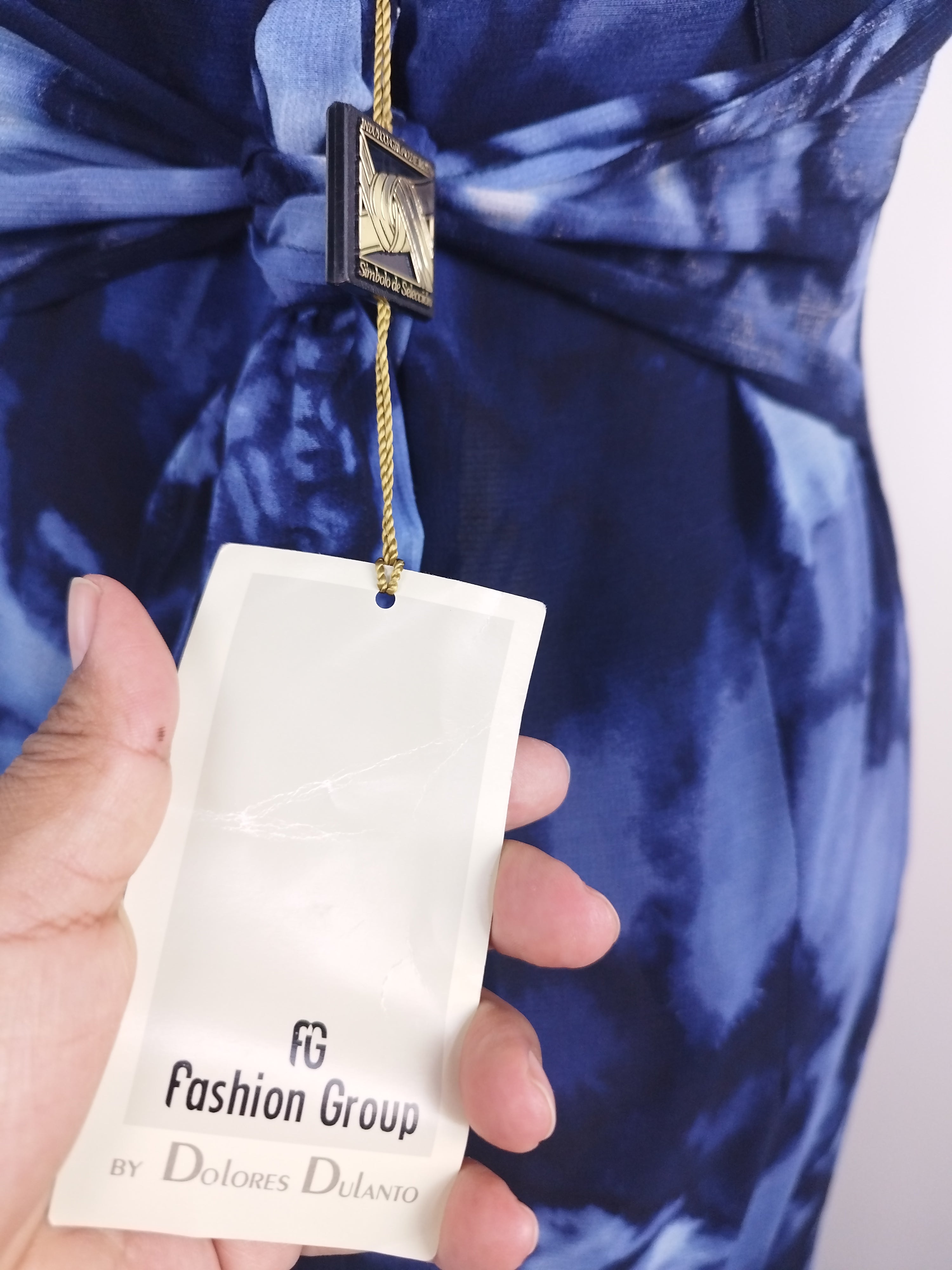 Vintage 90s Maxi Dress — Blue Tie Dye Straight Casual Look Upgrade