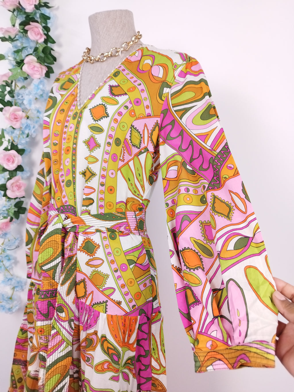 ZARA Maxikleid Ibicenco Algodón