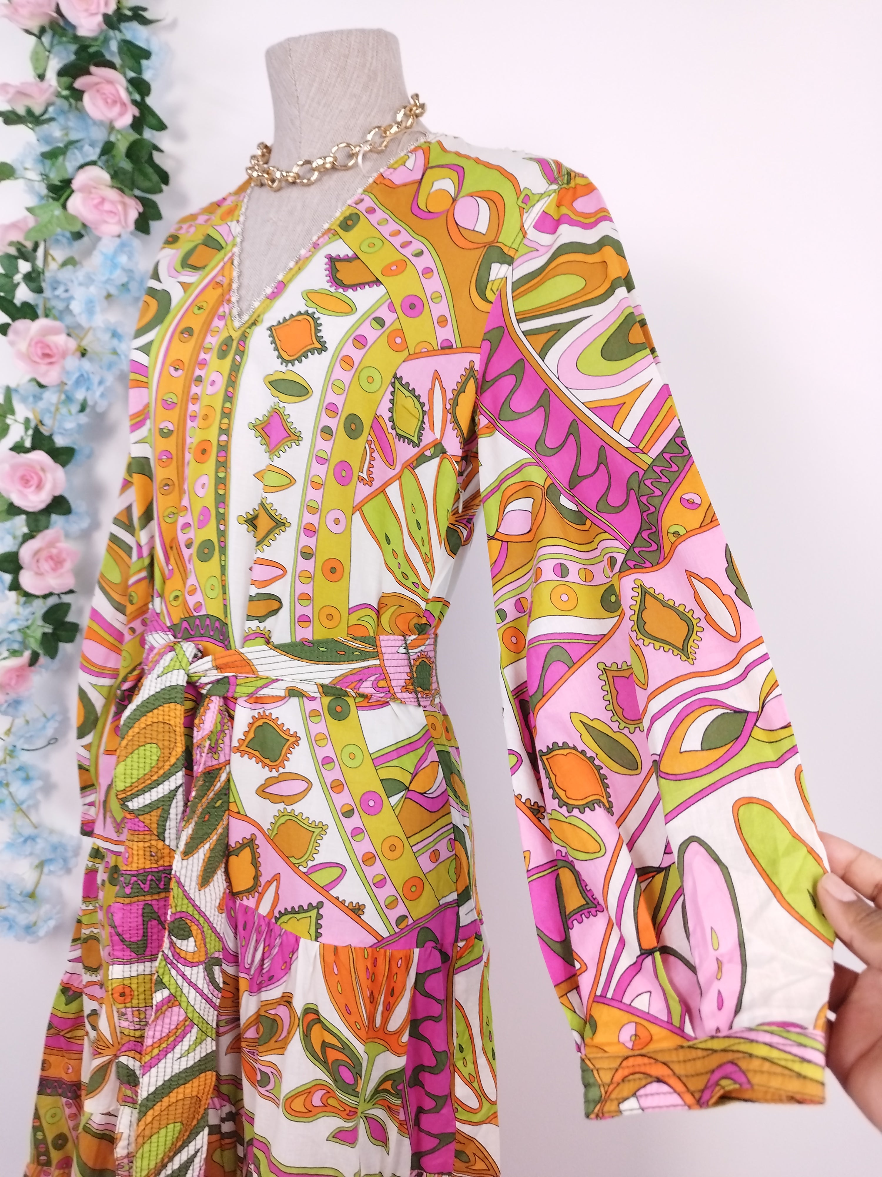 ZARA Maxikleid Ibicenco Algodón