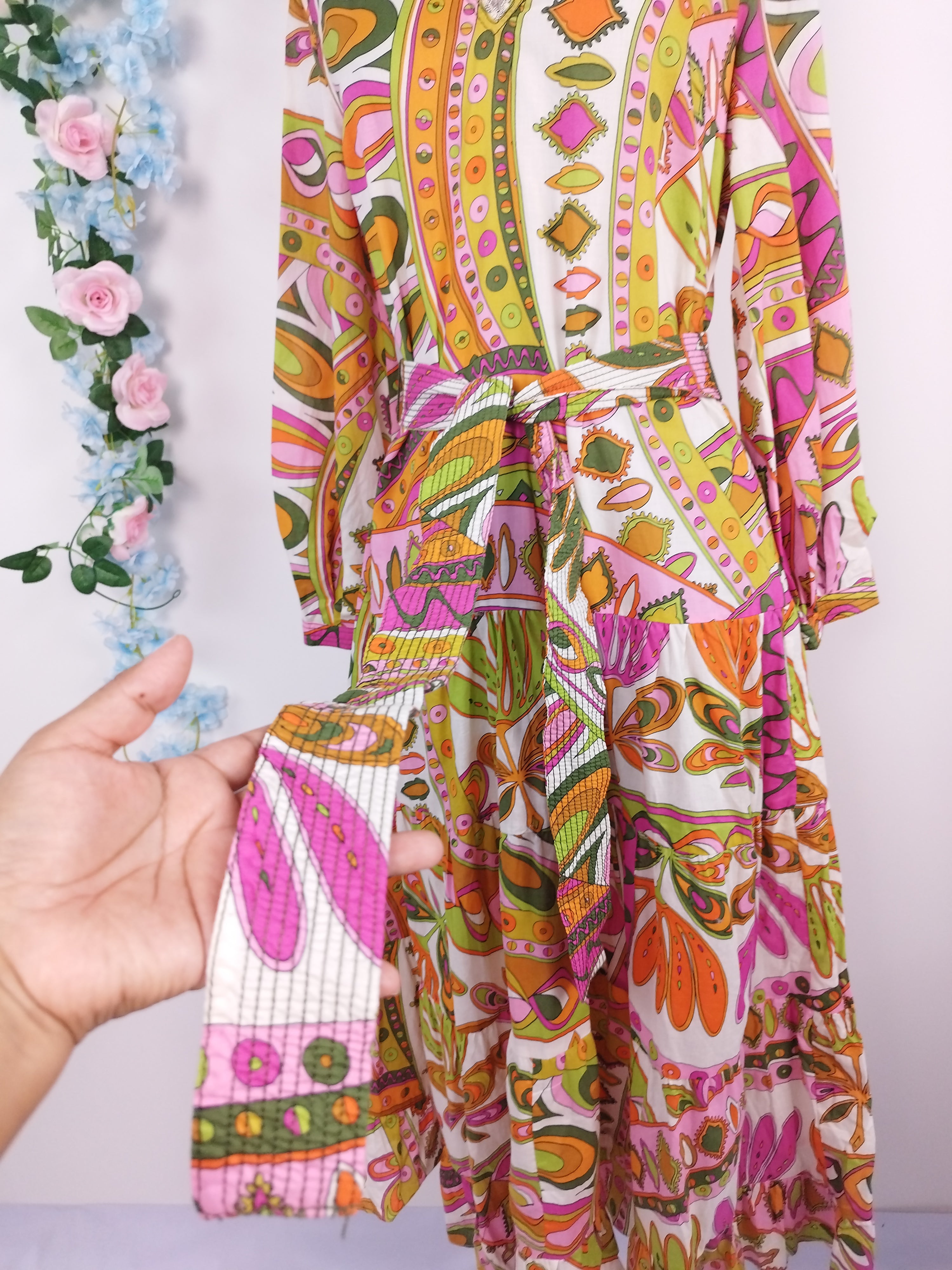 ZARA Maxikleid Ibicenco Algodón