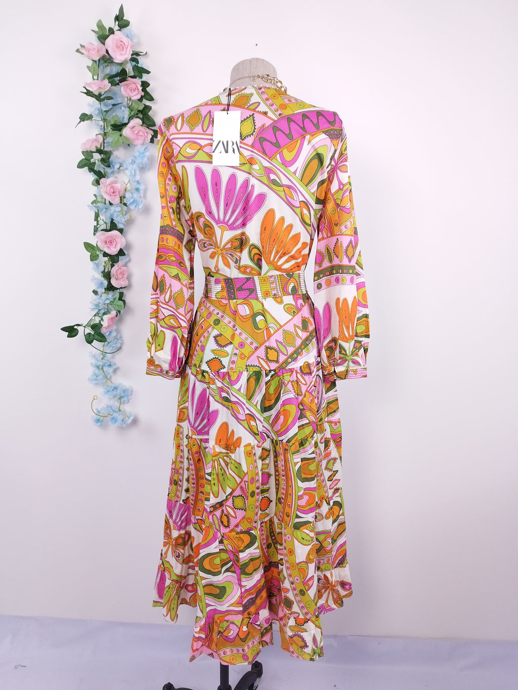 ZARA Maxikleid Ibicenco Algodón