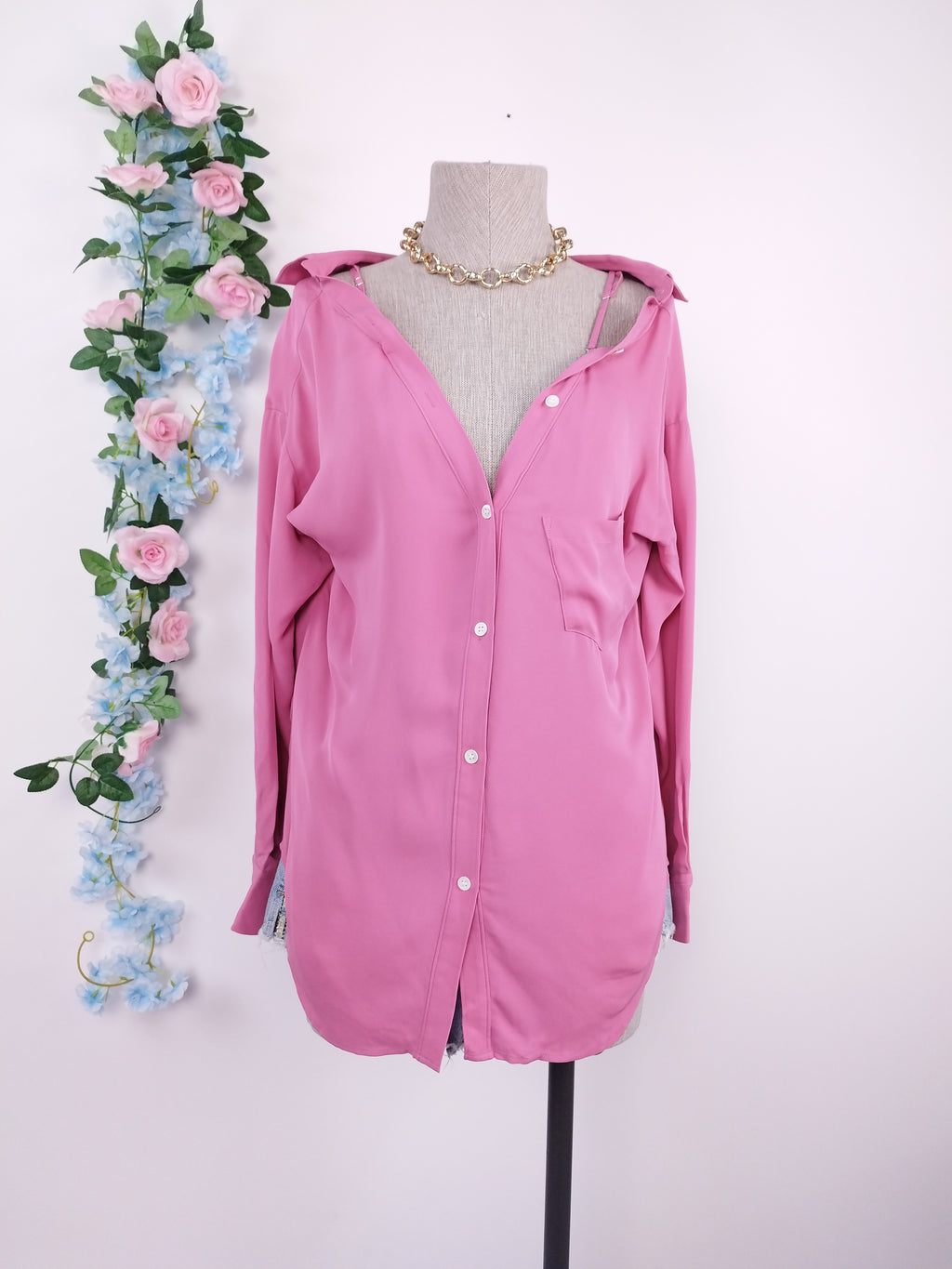 Blusa THEORY Manga larga con tirantes