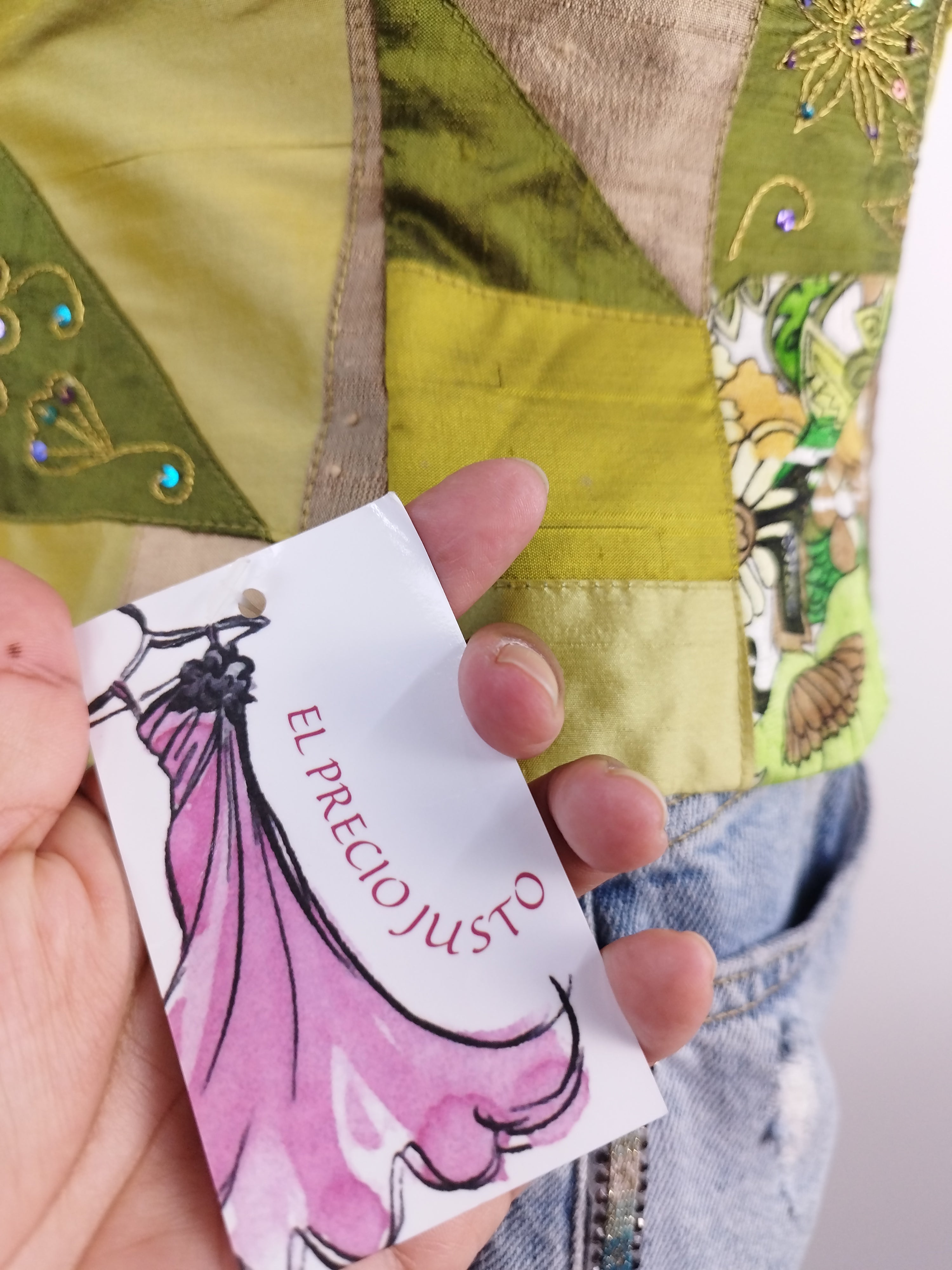 Vintage Y2K-Korsett – trägerlos, Patchwork und verstellbare Rückenschnürung